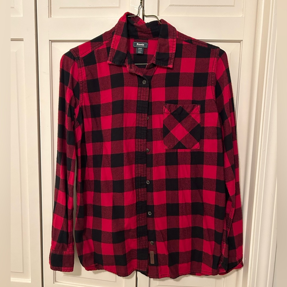 Roots red and black plaid flannel